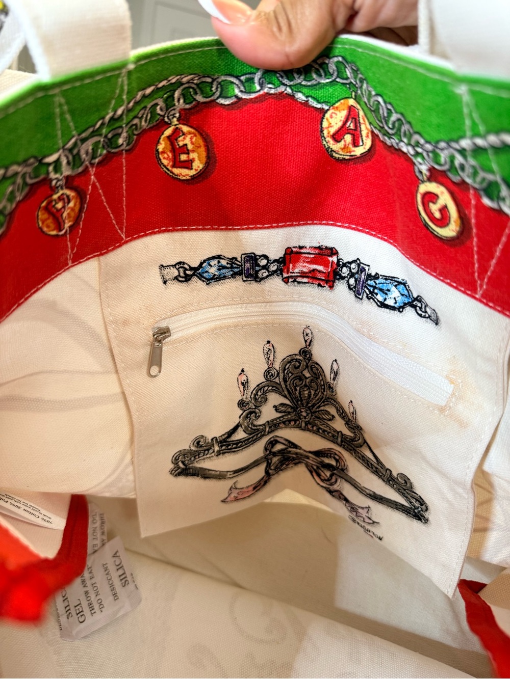 Brighton White and Red 'All That Glitters' Beaded Tote - Picture 6 of 7